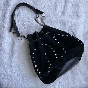 DANIER 100% Suede Leather Drawstring Bucket Bag